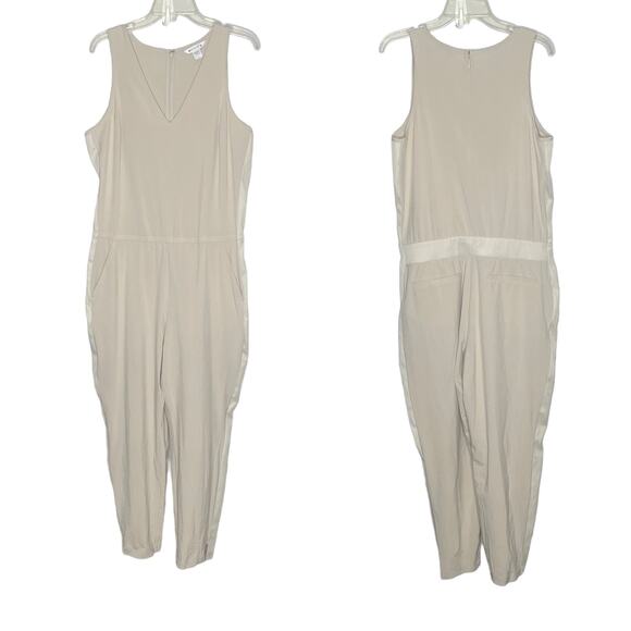 Athleta Brooklyn Utility Jumpsuit Abalone Size 14 Featherweight Stretch Romper - Picture 4 of 11